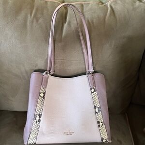Kate Spade Lavender Shoulder Bag with Snakeskin Accents